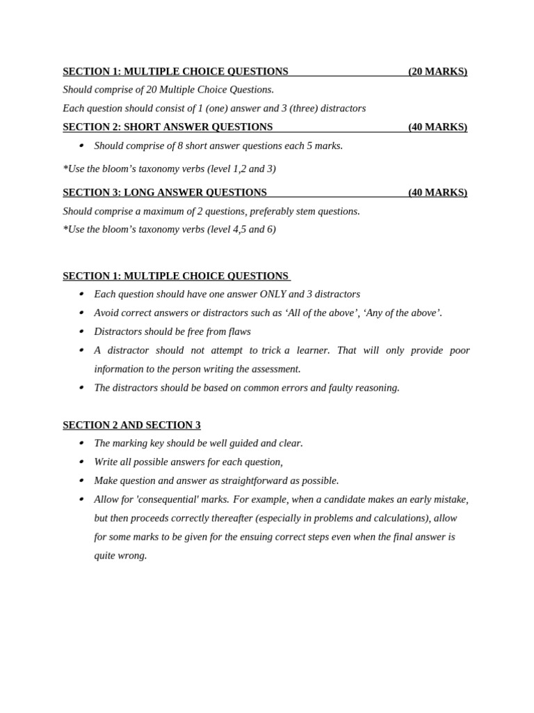 Assessment Question Guidelines | PDF