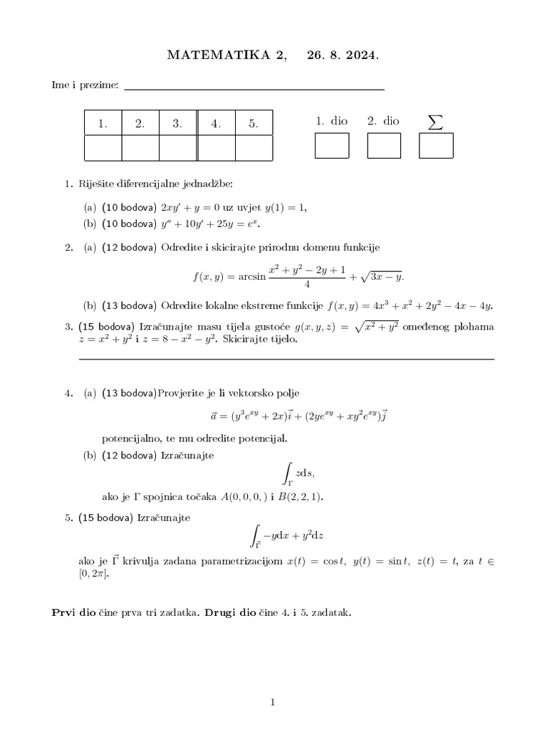 Mat2 2024 08 26 Zad | PDF