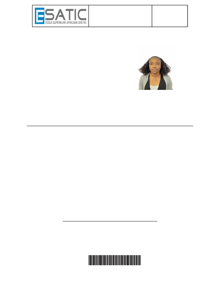 Fiche d'Identification Étudiant ESATIC | PDF | Cyberespace | Informatique