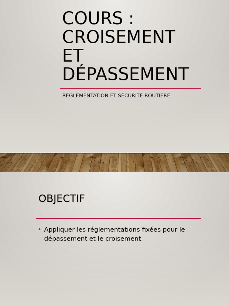 Règlementation sur Croisement et Dépassement | PDF