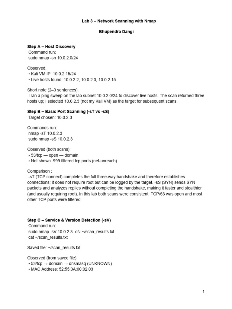 Nmap Network Scanning Lab Guide | PDF | Transmission Control Protocol ...
