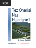 Tez Önerisi Nasıl Hazırlanır