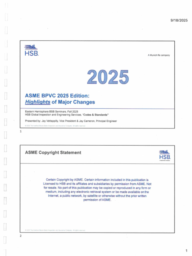 ASME BPVC 2025 Edition-Highlights of Major Changes | PDF
