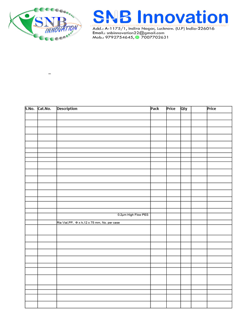 Quotation for Lab Supplies and Equipment | PDF