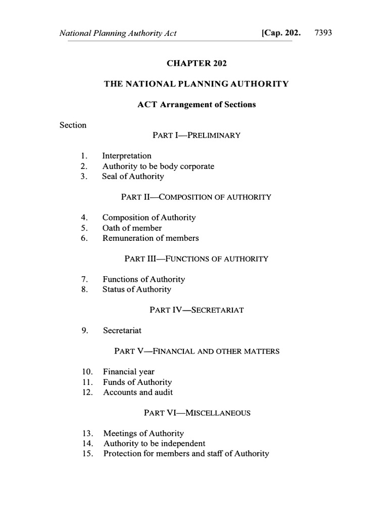 National Planning Authority Act Overview | PDF | Oath Of Office ...