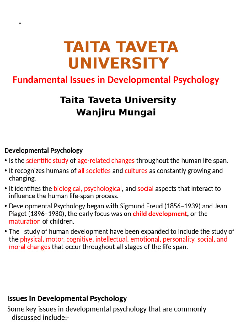 Key Issues in Developmental Psychology | PDF | Nature Versus Nurture ...