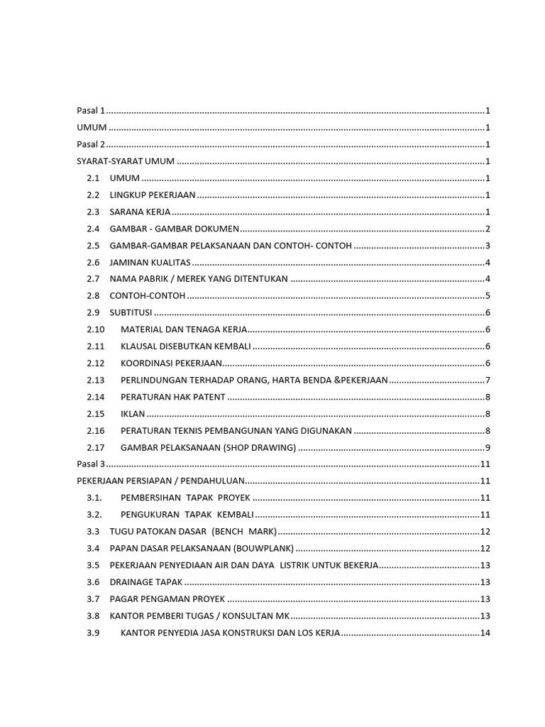 Contoh RKS Proyek Konstruksi | PDF