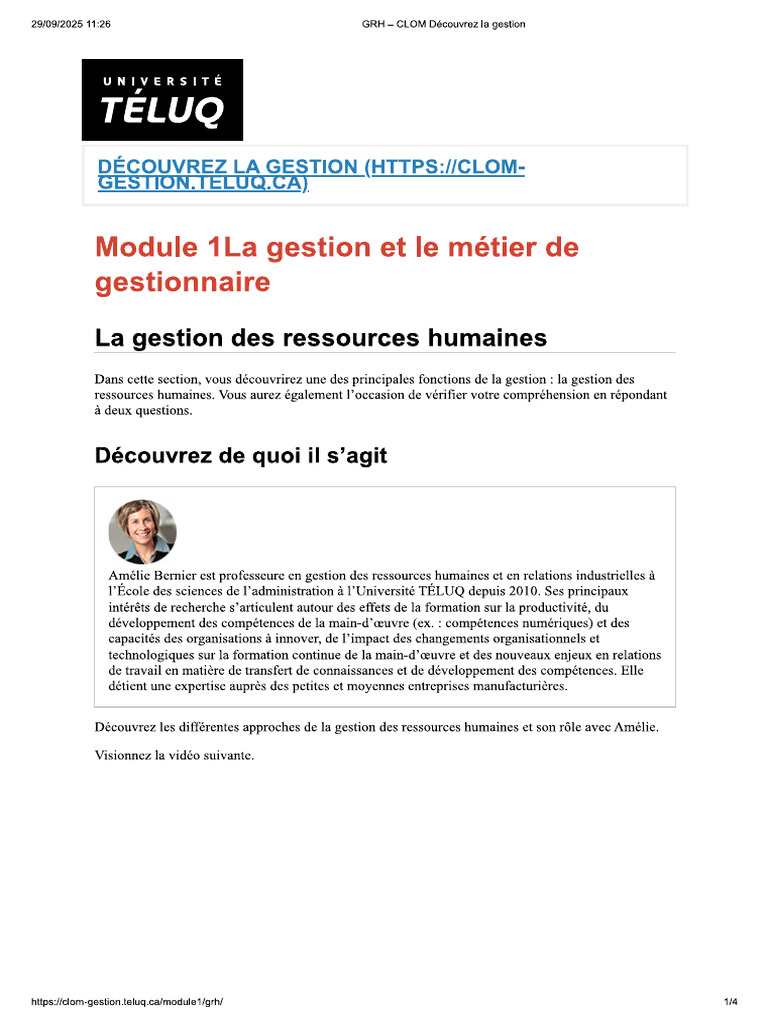 La Gestion Des Ressources Humaines | PDF