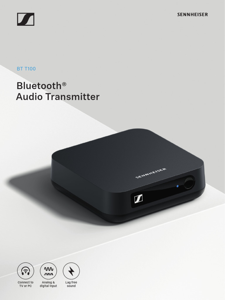 Sennheiser BT T100 Bluetooth Transmitter | PDF | Bluetooth | Sound ...