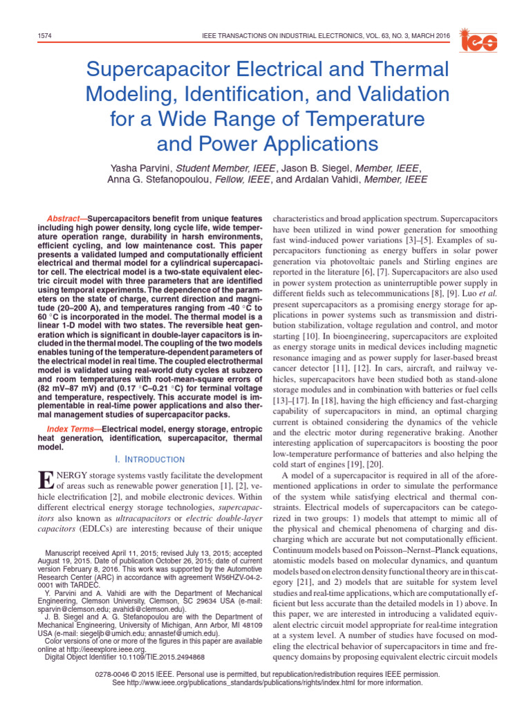 Supercapacitor Modeling for Power Applications | PDF | Capacitance ...