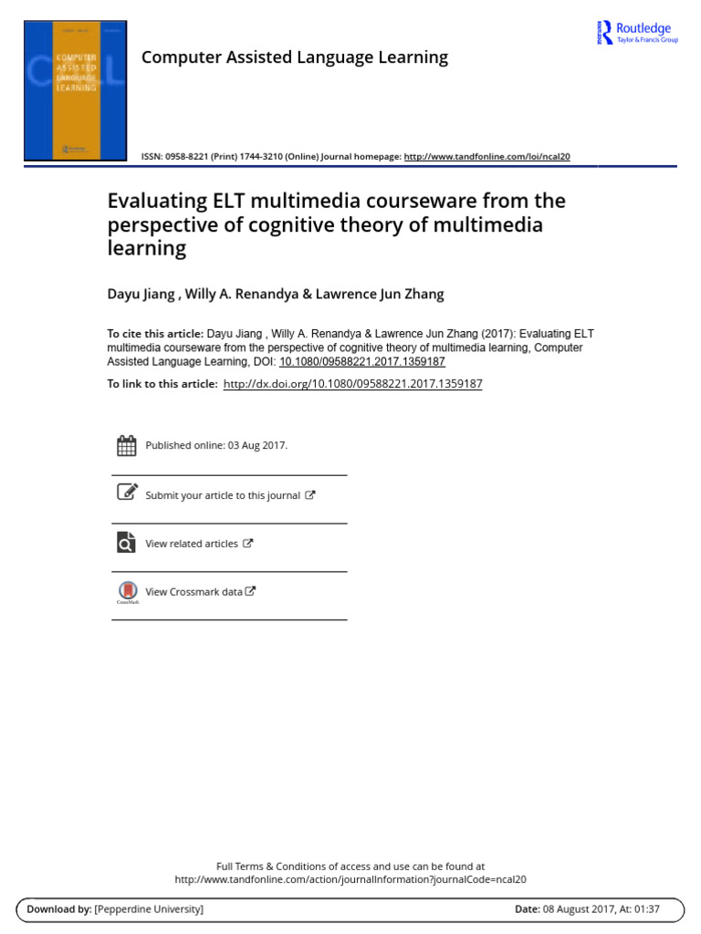 Evaluating ELT Multimedia Courseware Fro | PDF | Learning | Multimedia