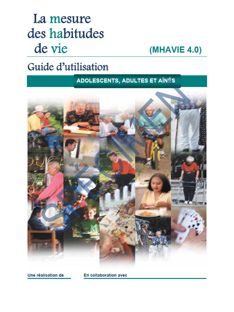 Guide MHAVIE 4.0 : Habitudes de vie | PDF | Invalidité | Psychologie