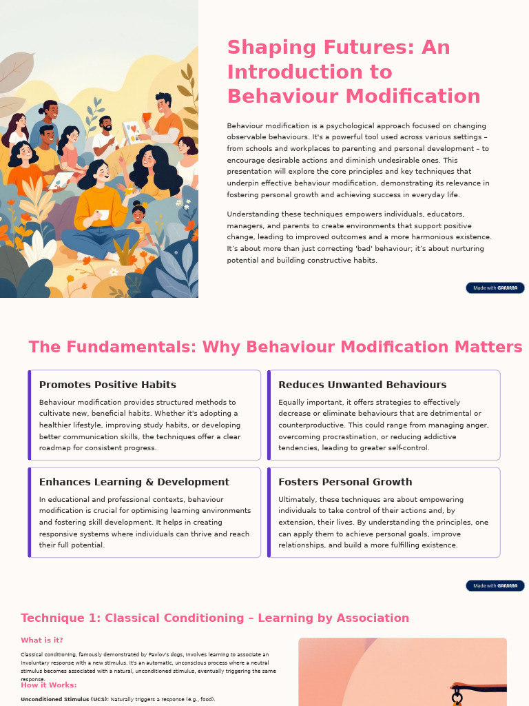 Behaviour Modification Techniques Explained | PDF | Classical ...