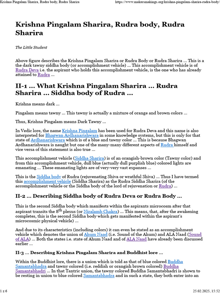 Rudra Body - Krishna Pingalam Sharira, Rudra Sharira | PDF | Ātman ...