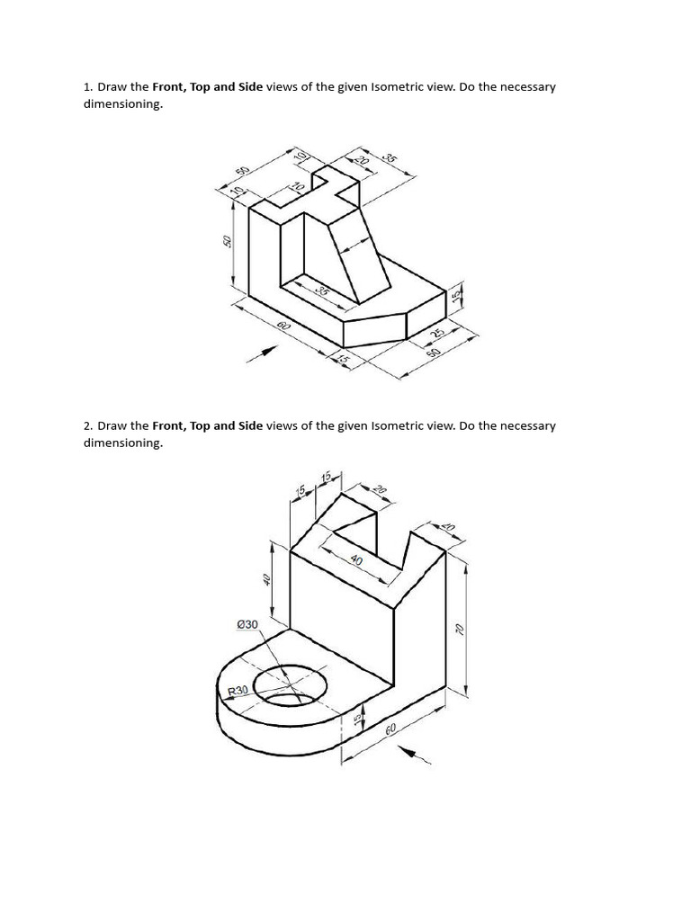 Isometric View to 2D Projection Guide | PDF