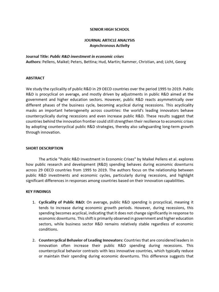 Jounal+Article+Analysis+ +Asynchronous+Activity Final | PDF | Recession ...