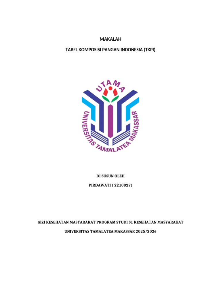 Tabel Komposisi Pangan Indonesia (TKPI) | PDF
