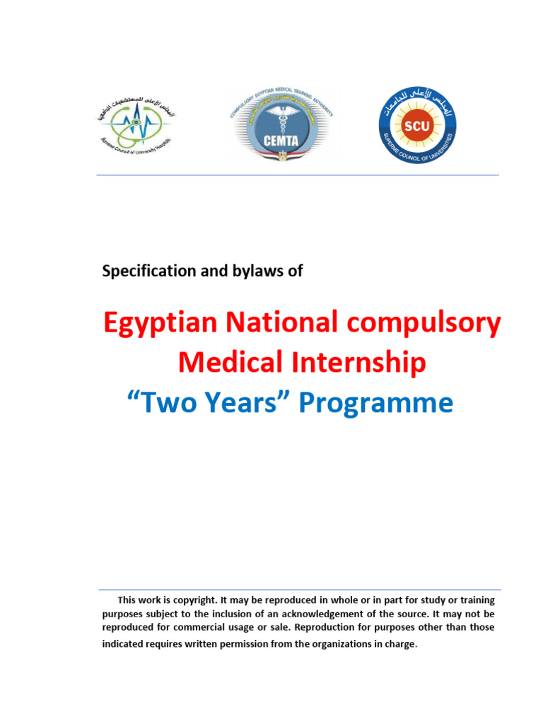 Egyptian National Medical Internship Program Specification and Bylaws ...