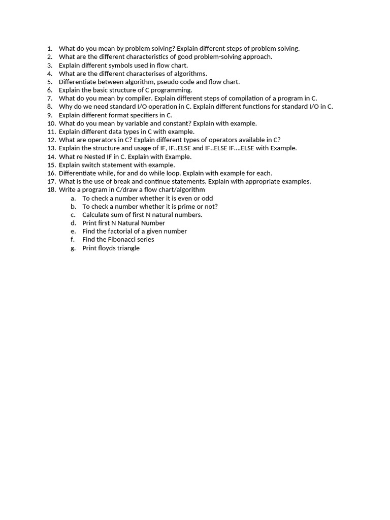 C Programming and Problem Solving Guide | PDF