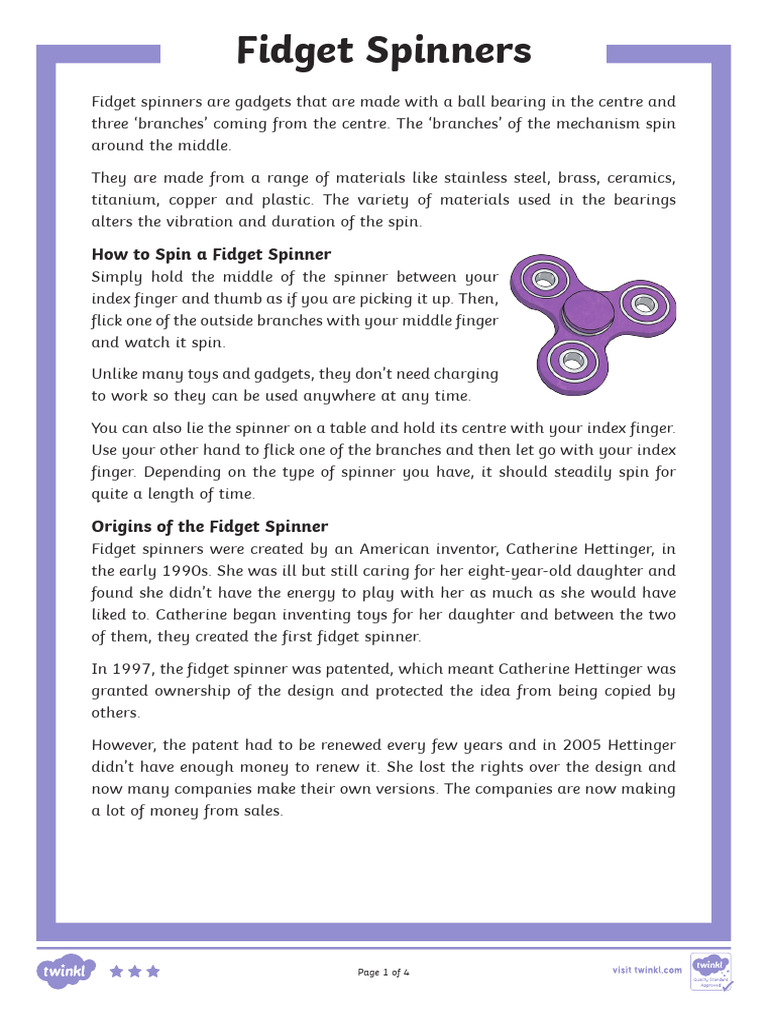Fidget Spinners: Uses and Origins Explained | PDF