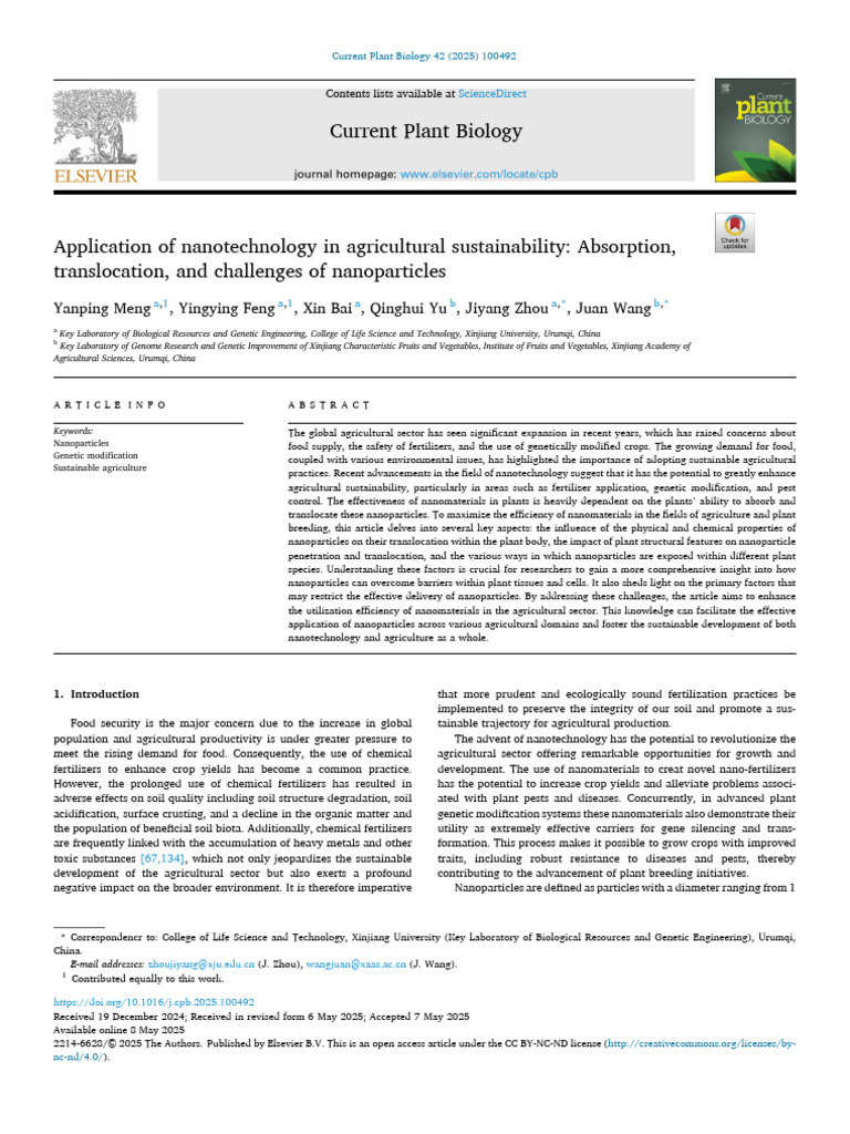 1-s2.0-S221466282500060X-main | PDF | Small Interfering Rna | Soil
