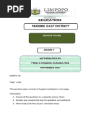 Grade 7 Term 1 Maths Test 2024 | PDF | Teaching Methods & Materials ...
