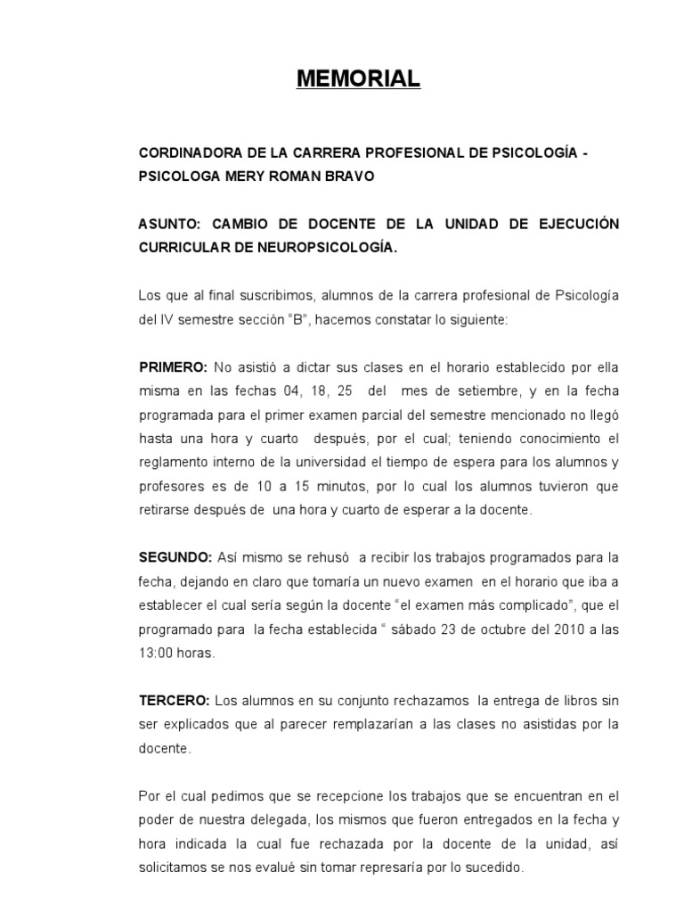 Memorial Cambio Docente