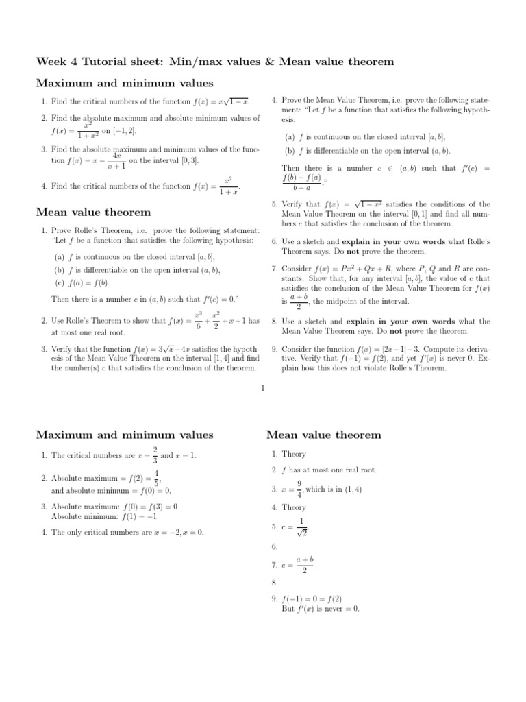 Week 4 Practice Sheet_d7c500dd77a7aabead4a5ca59db6ab9b | PDF | Theorem ...