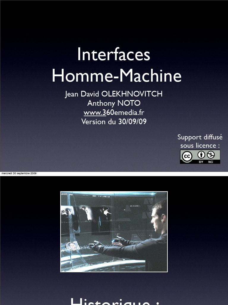 Évolution des Interfaces Homme-Machine | PDF | Interface graphique ...