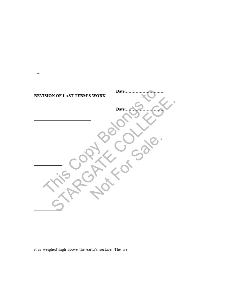 JSS3 Basic Science Learning Notes | PDF | Weight | Gravity