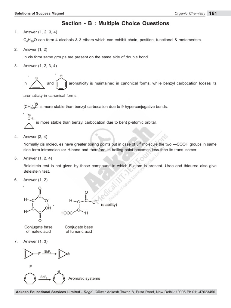Section B | PDF | Organic Chemistry | Chemistry