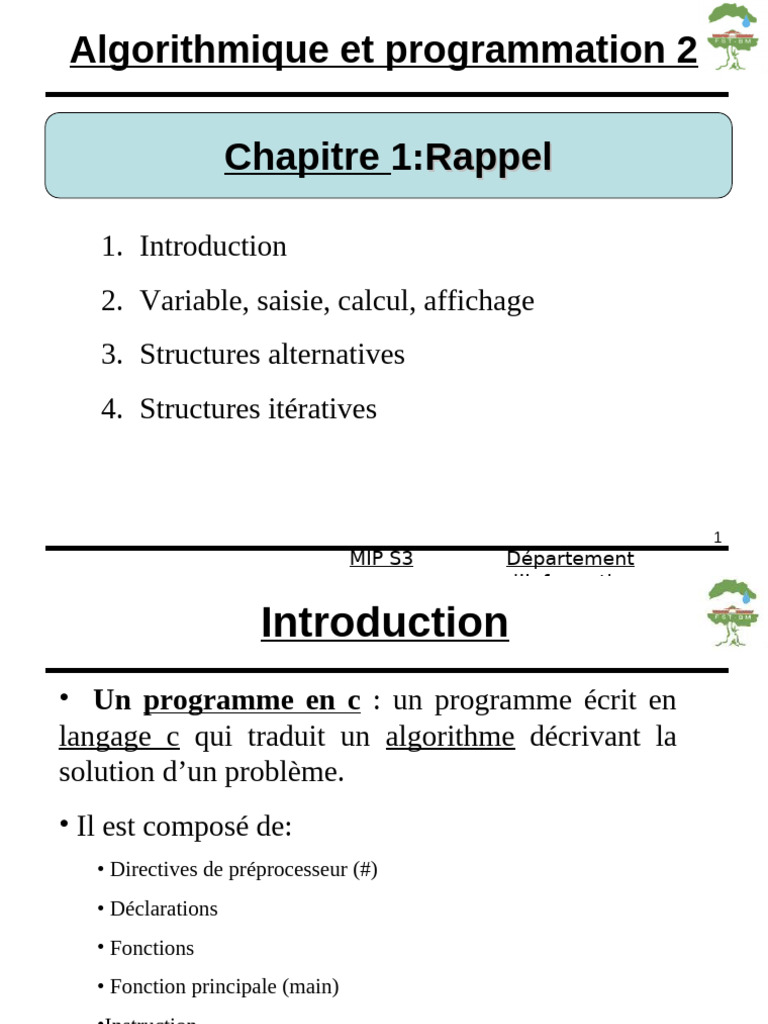 Introduction à la programmation en C | PDF | Structure de contrôle | C ...