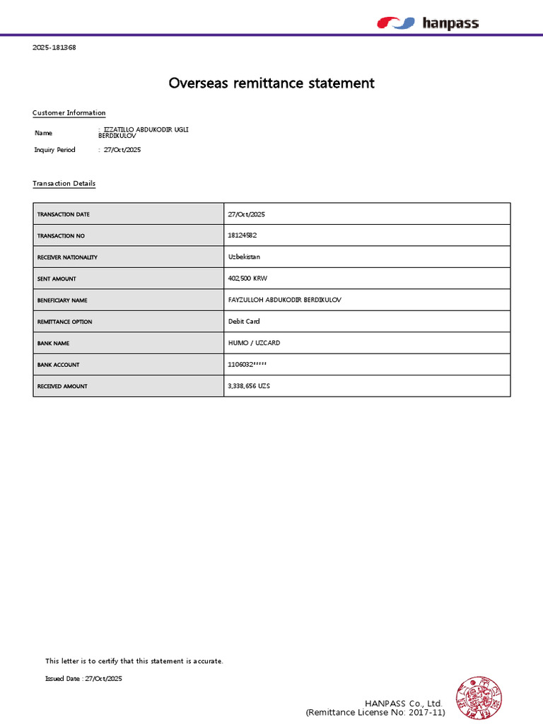 Remittance 20251027073821 | PDF