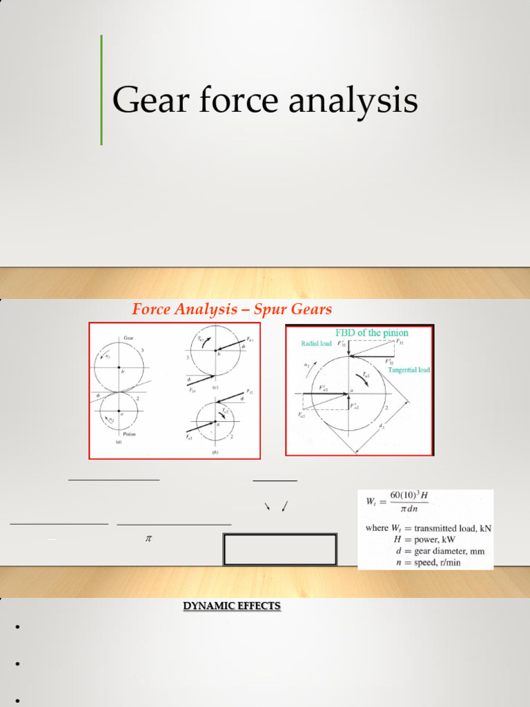 Gear Force Analysis for Various Types | PDF