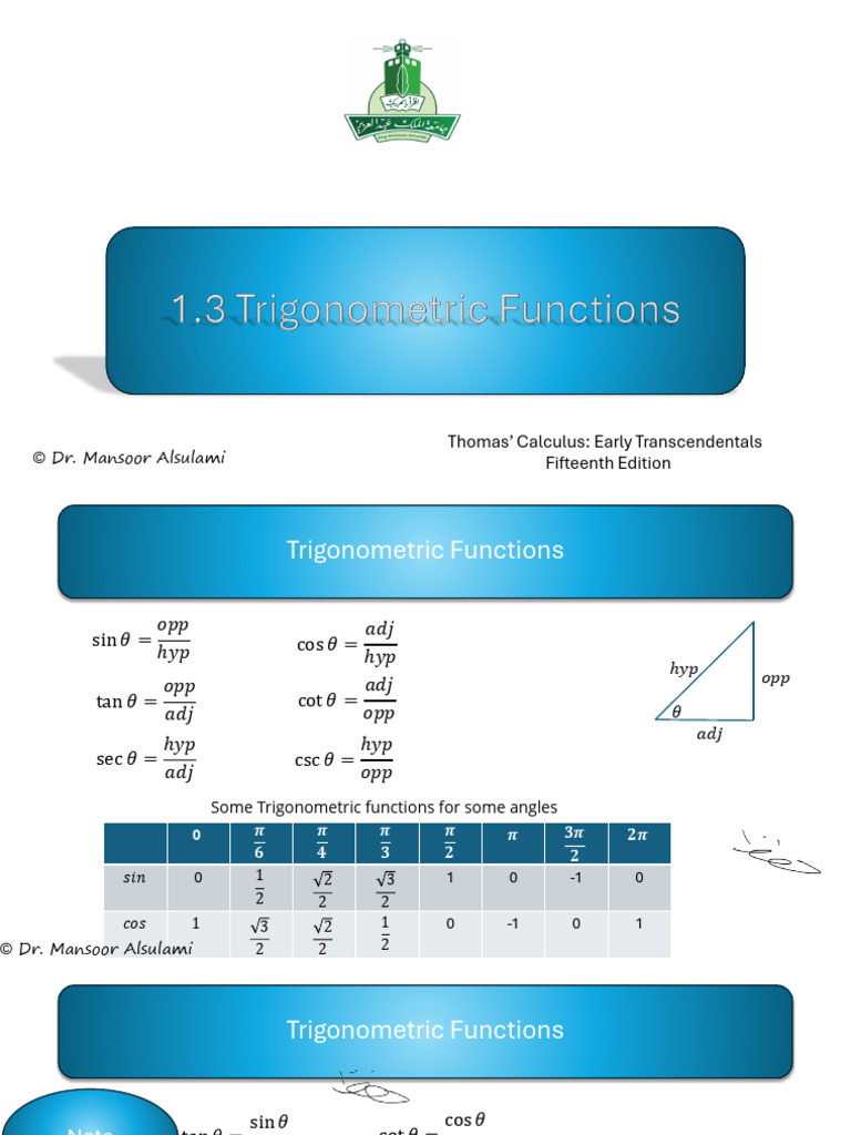 1.3 | PDF | Trigonometric Functions | Algebra