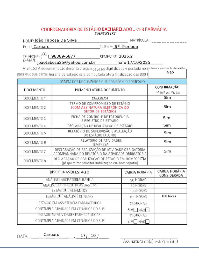 Checklist | PDF