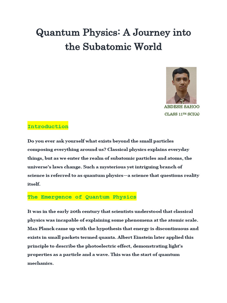 Exploring Quantum Physics Concepts | PDF | Quantum Mechanics | Physics