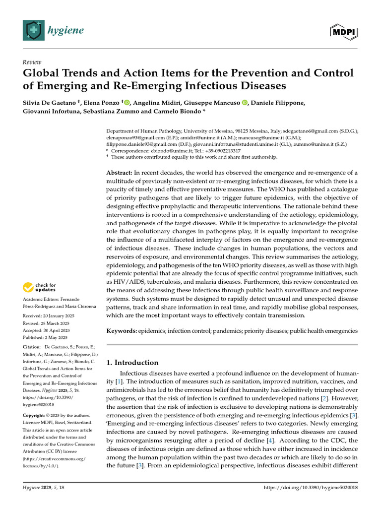 Trends in Infectious Disease Control | PDF | Zika Virus | Zika Fever