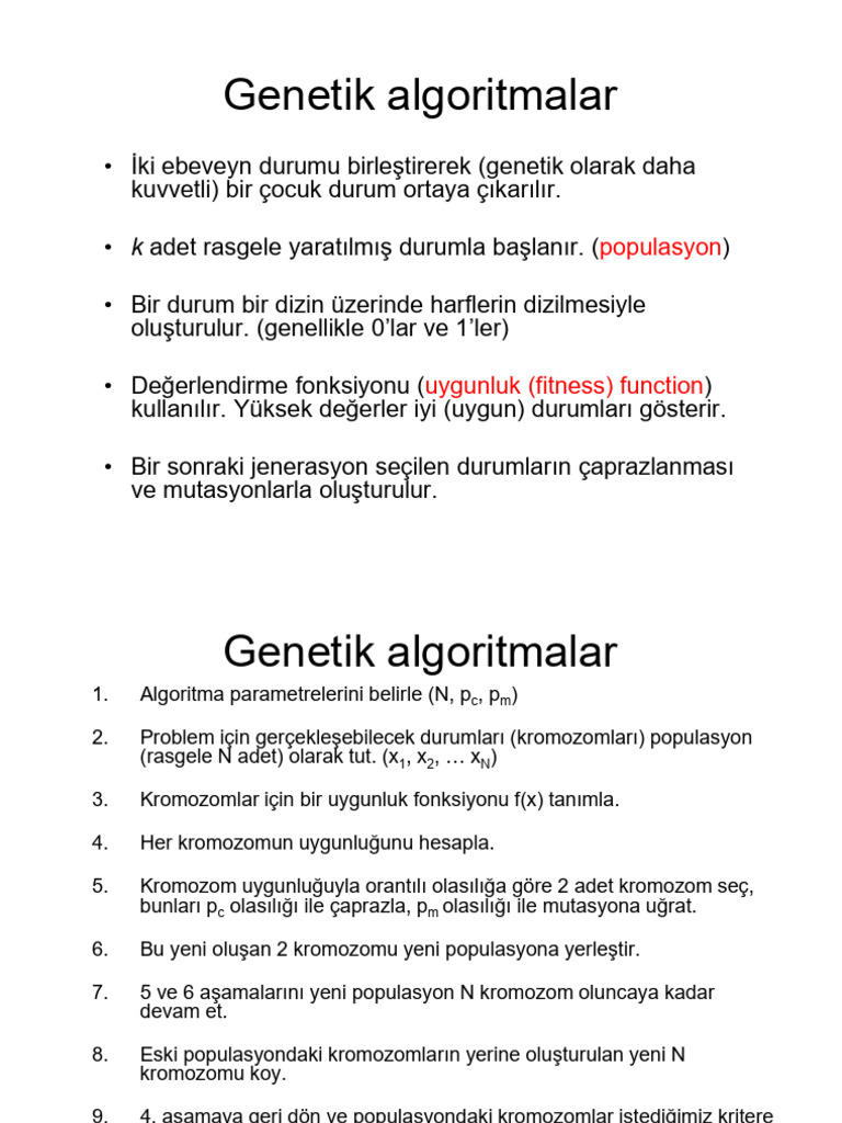 5-Genetik Algoritmalar | PDF