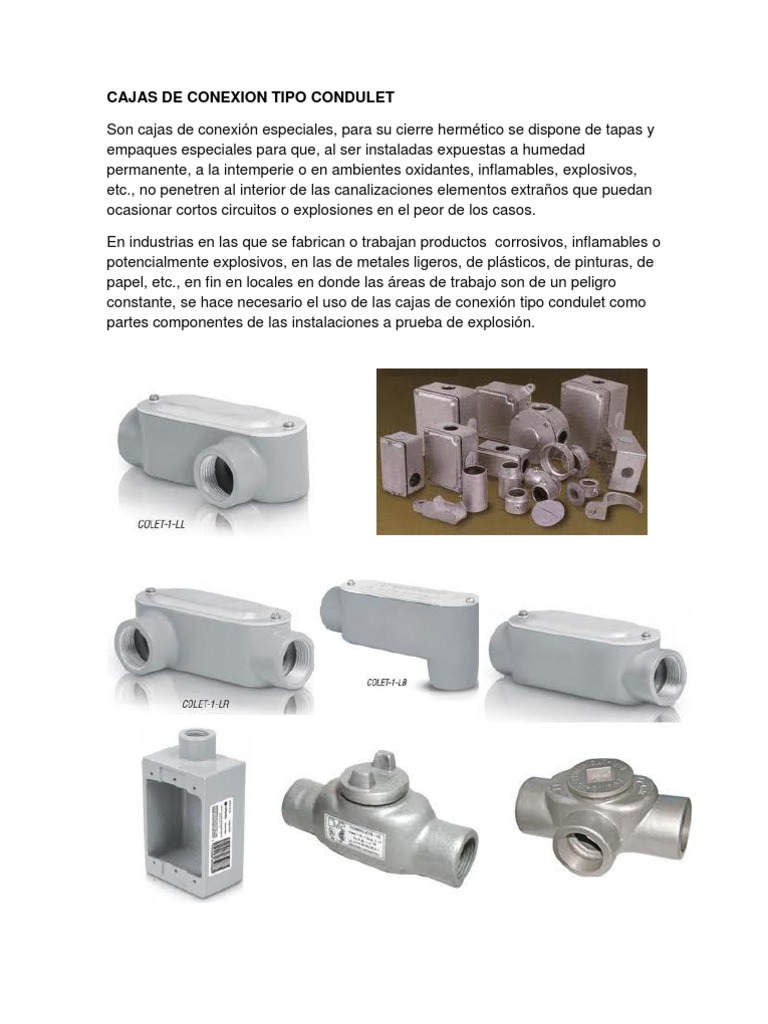 Cajas de Conexión Tipo Condulet | PDF | Materiales | Química