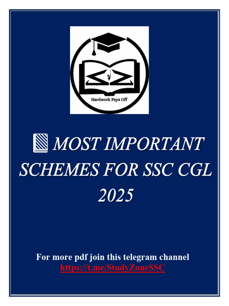 Most Important Schemes For SSC CGL 2025 | PDF