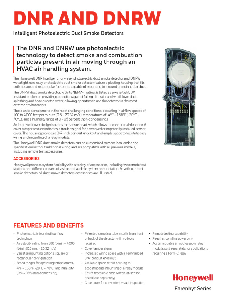 DNR Datasheet | PDF | Duct (Flow) | Sensor