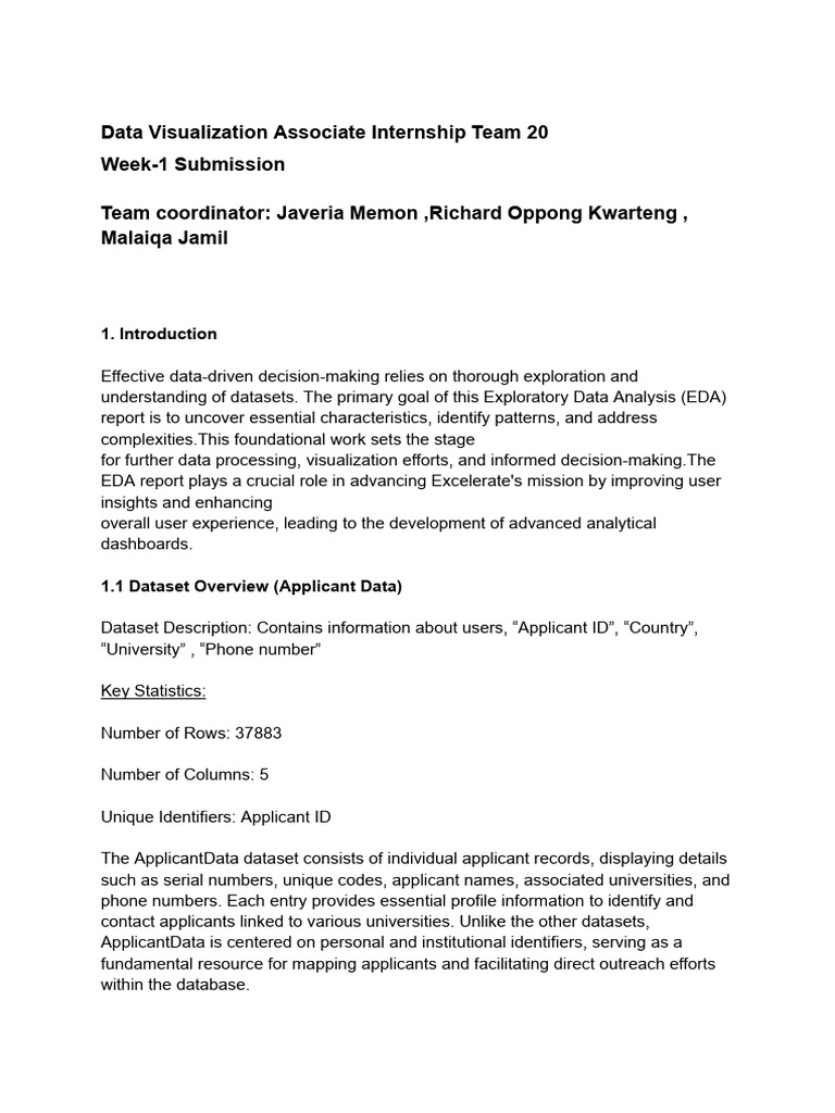 Data Visualization Associate Internship Team 20 | PDF | Outlier ...