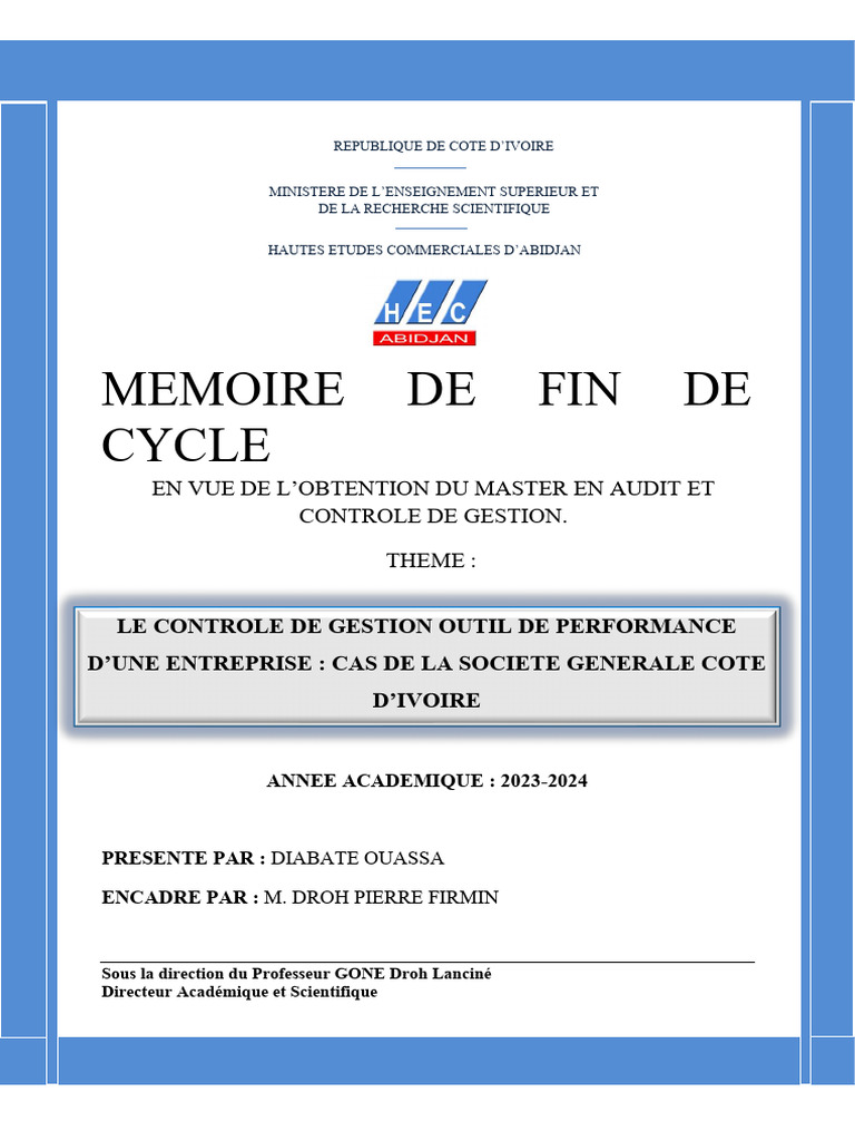 Contrôle de gestion et performance SGCI | PDF | Business | Budget