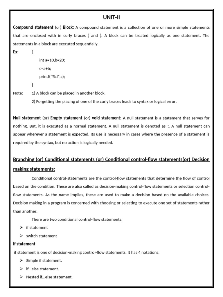 Understanding Compound and Conditional Statements | PDF | Control Flow ...