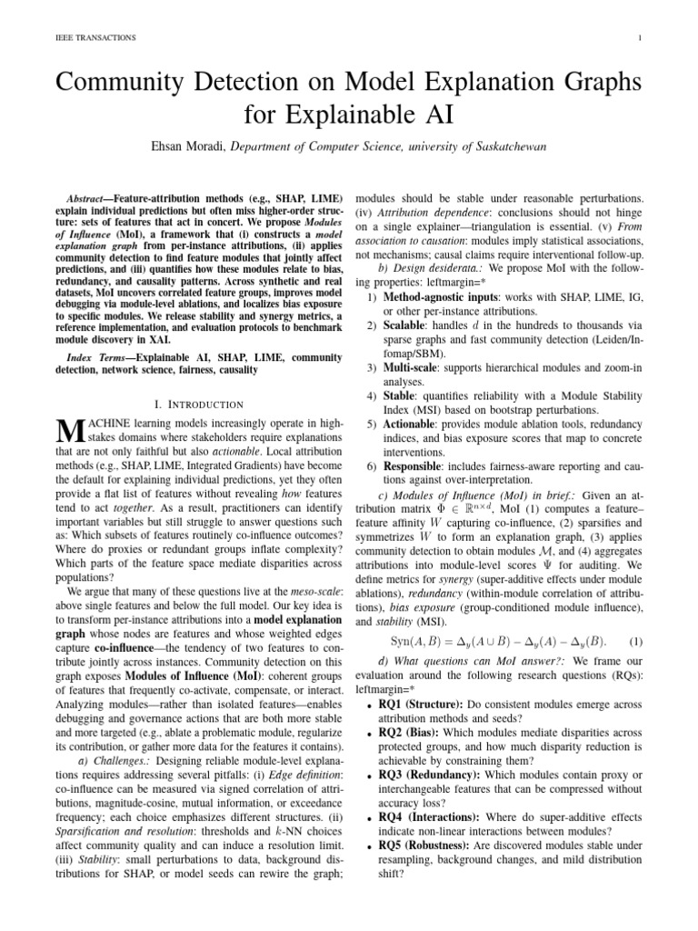 Community Detection for Explainable AI | PDF | Causality | Applied ...