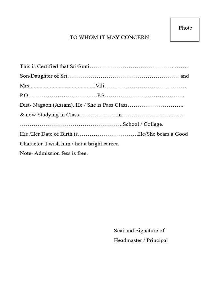 Student Certification Document Template | PDF
