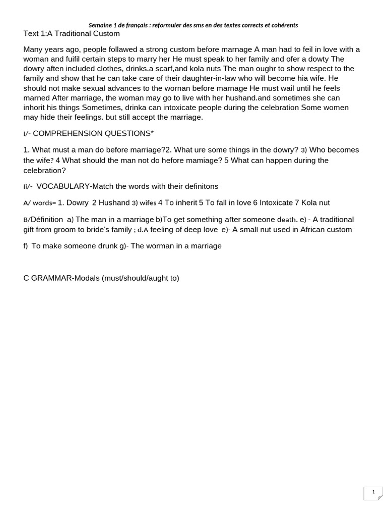 Text de 3e (Form 4) | PDF