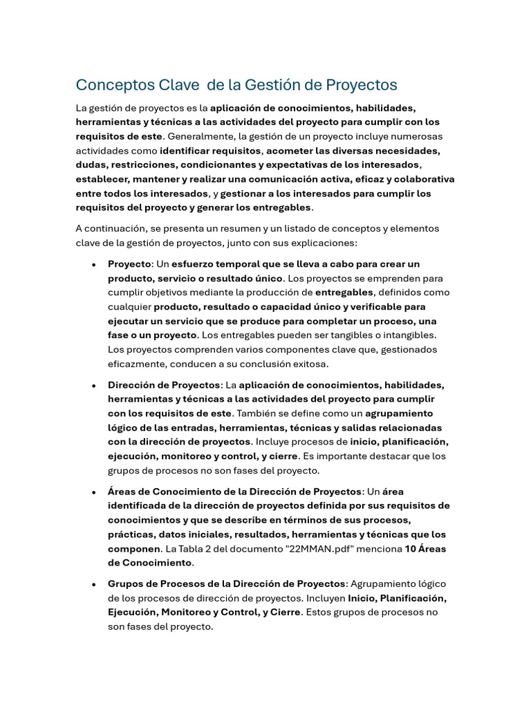 22MMAN-T0-Conceptos Clave de La Gestión de Proyectos | PDF | Gestión de ...