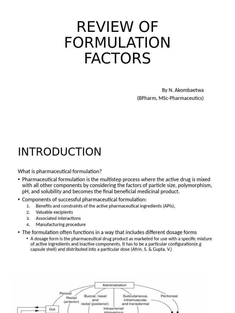 Key Factors in Pharmaceutical Formulation | PDF | Pharmaceutical ...